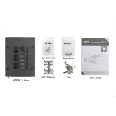 12. Icy Dock MB993SK-B panel drive bay 2,5/3,5" Panel nośny Czarny
