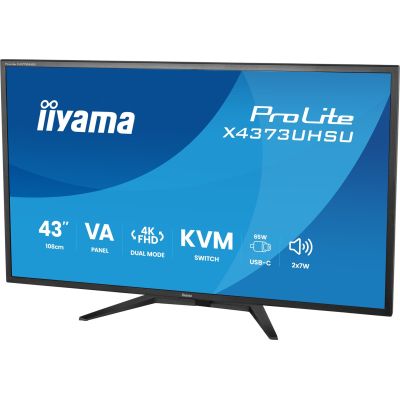 13. iiyama ProLite X4373UHSU-B2 monitor komputerowy 108 cm (42.5") 3840 x 2160 px 4K Ultra HD LED Czarny