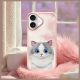 10. Etui Nimmy Big Eyed Pet 2.0 Cat na iPhone 16 - różowe