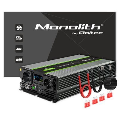 11. Przetwornica napięcia Monolith 3000W 6000W 24V na 230V Czysty Sinus LCD