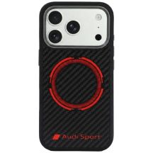 Etui Audi RSQ Carbon Fiber Sport Red Circle MagSafe na iPhone 18 Pro / 17 Pro - czarne