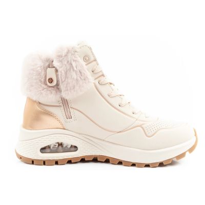 13. Skechers Uno Rugged buty sportowe damskie botki ocieplane zimowe beżowe
