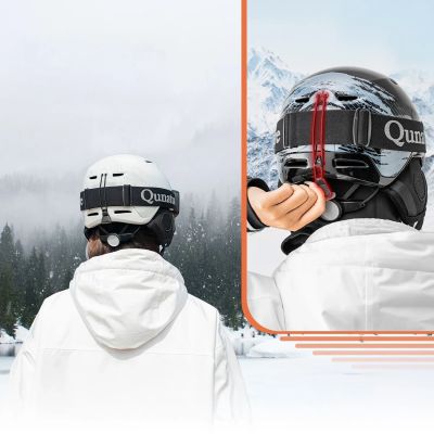 3. Kask narciarski Qunature 10130003004 z nausznikami snowboard 54-58 cm - czarny