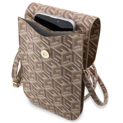 4. Torebka Guess GCube Stripe - brązowa