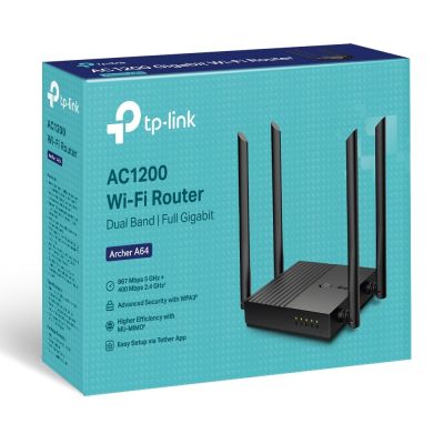 5. TP-Link ARCHER A64 router bezprzewodowy Gigabit Ethernet Dual-band (2.4 GHz/5 GHz) Czarny