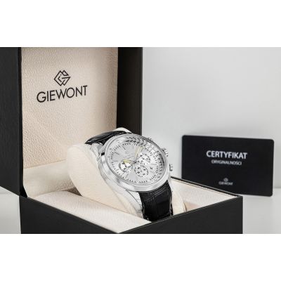 8. Zegarek Męski Giewont Chronograph Sapphire Srebrny GW7650-A1
