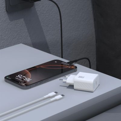 4. Ładowarka sieciowa Dudao A27PCEU PD 30W GaN USB-C z kablem USB-C - biała