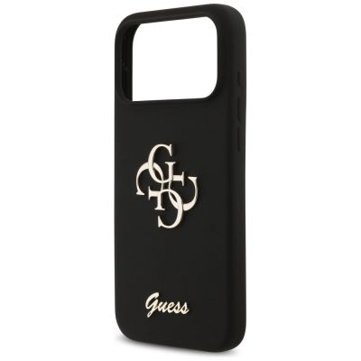 6. Etui Guess Silicone Big 4G Script na iPhone 17 Pro Max - czarne