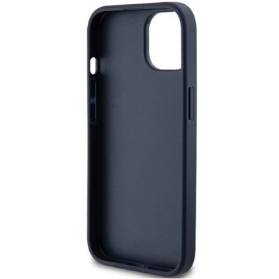 7. Etui Guess 4G Triangle Metal Logo na iPhone 15 Plus / 14 Plus - niebieskie