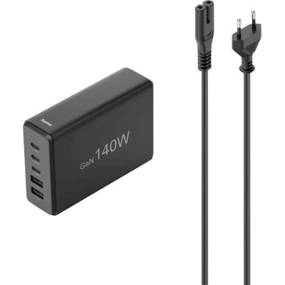 Hama 00201978 ładowarka do urządzeń przenośnych Laptop, Power bank, Smartfon, Tablet Czarny Prąd przemienny Szybkie ładowanie Wewnętrzna