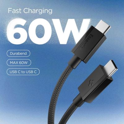 2. Kabel Spigen Essential EB6015CC USB-C 60W 150 cm - czarny