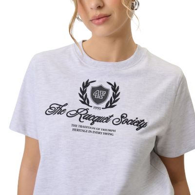 5. Koszulka damska 4F F2738 chłodny jasny szary melanż 4FWSS26TTSHF2738 27M