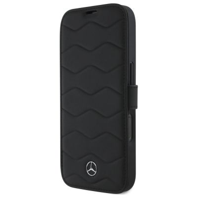 2. Etui Mercedes MB Waves Leather na iPhone 16 Pro Max - czarne
