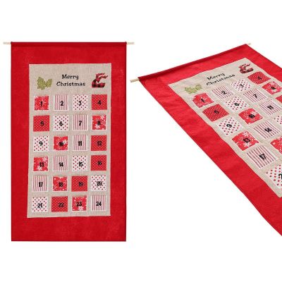 9. KALENDARZ ADWENTOWY 56x87CM CZERWONY