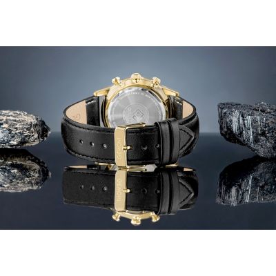 6. Zegarek Męski Giewont Chronograph Sapphire Czarno Złoty GW5630-A4