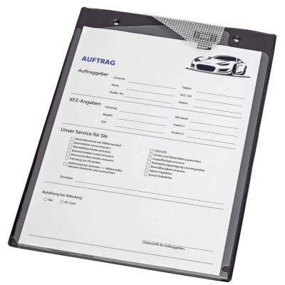 3. MAUL Klemmbrett KFZ Auftragsmappe mit SchlĂĽsseltasche