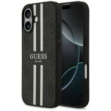 Etui Guess 4G Printed Stripes MagSafe na iPhone 17 -czarne