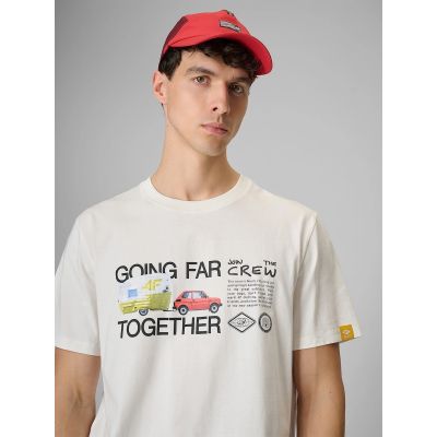 4. T-shirt regular z nadrukiem męski 4F 4FRSS26TTSHM3810-11S