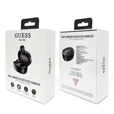 4. Słuchawki bezprzewodowe Guess Bluetooth GUTWST30BKTWS + stacja dokująca - czarne
