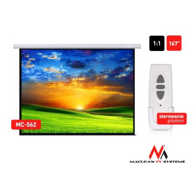 3. Ekran Maclean MC-562 (sufitowy; rozwijane elektrycznie; 1:1; 167,0")
