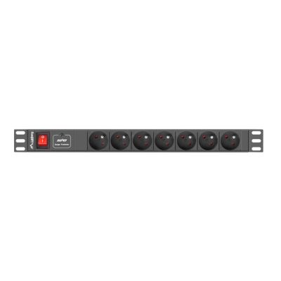 2. Listwa RACK Lanberg PDU-07E-0200-IEC-BK (7 x UTE; 10 A; 2m; kolor czarny)