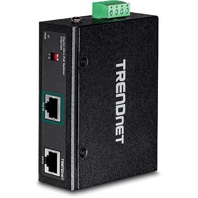 8. TRENDnet TI-SG104 - Rozgałęźnik PoE (do montażu na szynie DIN) - 95 Watt - Złącza wyjściowe: 1