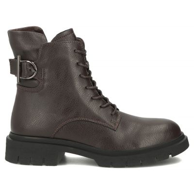 2. Skórzane botki damskie workery ciemny brąz Filippo DBT8018