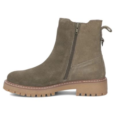 3. Skórzane botki damskie sztyblety khaki Filippo DBT7935