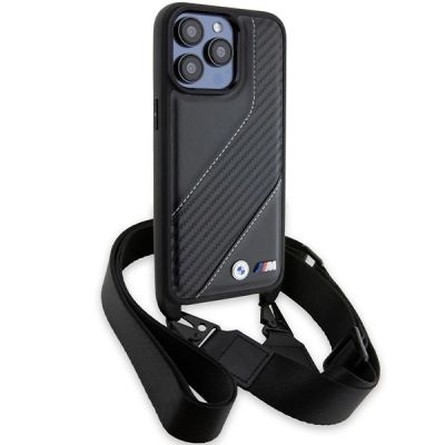 3. Etui BMW M Edition Carbon Stripe & Strap na iPhone 15 Pro Max - czarne