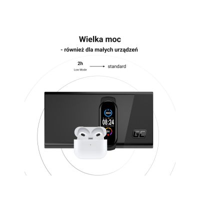 7. GREEN CELL POWERBANK POWERPLAY 20S CZARNY 20000MAH 22,5W 3X USB-C PD 1X USB-A