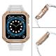 4. Pasek z etui ochronnym Protect Strap Band do Apple Watch 38 / 40 / 41 mm opaska obudowa pancerna - biały, różowe złoto