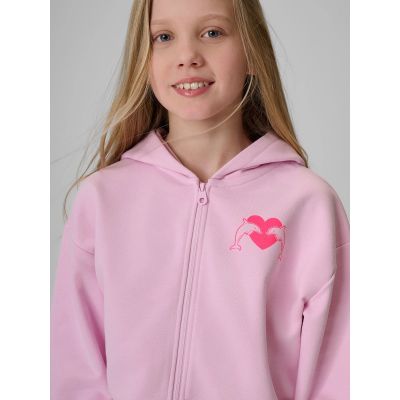 5. Bluza dresowa loose z kapturem dziewczęca 4F 4FJRSS26TSWSF2936-56S