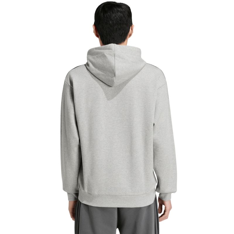 2. Bluza męska adidas Essentials 3-Stripes French Terry Hoodie szara KY4202