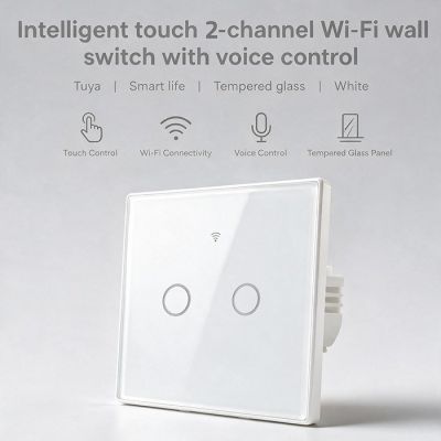11. QOLTEC WŁĄCZNIK/WYŁĄCZNIK ŚWIATŁA | DOTYKOWY 2-KANAŁOWY | WI-FI | TIMER | TUYA | BIAŁY