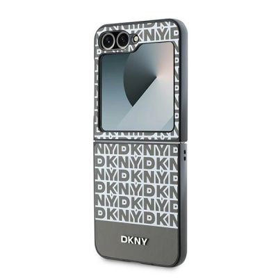 6. Etui DKNY Repeat Pattern Bottom Stripe na Samsung Galaxy Z Flip 6 - brązowe