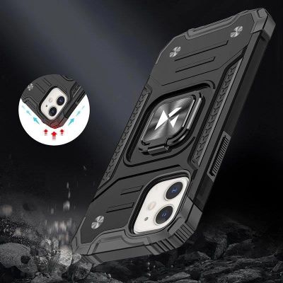 7. Wozinsky Ring Armor etui iPhone 14 Plus pancerny hybrydowy pokrowiec + magnetyczny uchwyt czarny
