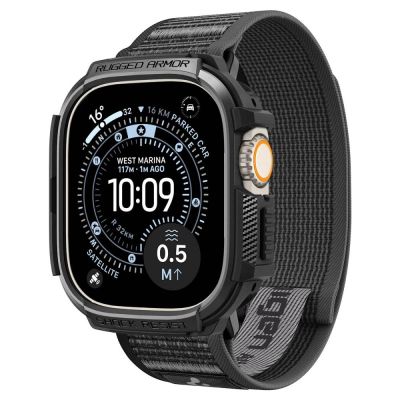 5. Zestaw etui Spigen Rugged Armor + pasek Spigen Athlex Air na Apple Watch Ultra (49 mm) - czarno-szare