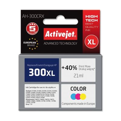 Activejet AH-300CRX Tusz (zamiennik HP 300XL CC644EE; Premium; 21 ml; kolor)