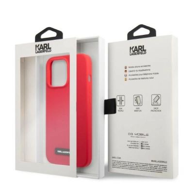 8. Etui Karl Lagerfeld Silicone Plaque na iPhone 13 Pro / iPhone 13 - czerwone
