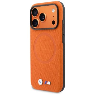 2. Etui BMW M FW Metal Logo MagSafe na iPhone 17 Pro - pomarańczowe
