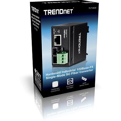 8. TRENDnet TI-F10S30 - Media konwerter - Ethernet, Fast Ethernet - 10Base-T, 100Base-FX, 100Base-TX - RJ-45 / SC jednomodowy - do 30km - 1310nm