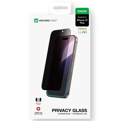 11. Szkło hartowane AMAZINGTHING Radix Privacy Glass prywatyzujące do iPhone 16 Plus
