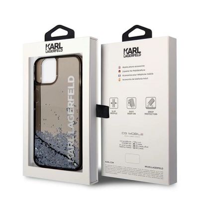 8. Etui Karl Lagerfeld Liquid Glitter Elong na iPhone 14 Plus - czarne