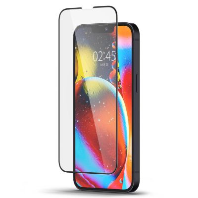5. Szkło hartowane Spigen Glass FC na iPhone 13 / 13 Pro / 14 / 16e / 17e - czarne