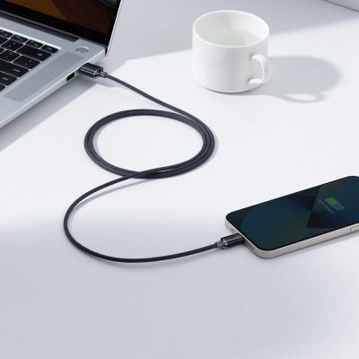 7. Baseus Crystal Shine Series kabel przewód USB do szybkiego ładowania i transferu danych USB Typ A - Lightning 2,4A 1,2m czarny (CAJY000001)
