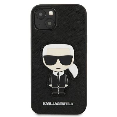 3. Etui Karl Lagerfeld Saffiano Ikonik Karl's Patch na iPhone 13 mini - czarne