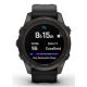 10. Zegarek Garmin Fenix 7S Pro 42mm Sapphire Solar szary tytanowy DLC z czarnym paskiem