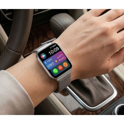2. Smartwatch Gravity Srebrny Pasek + Bransoleta GT44-4