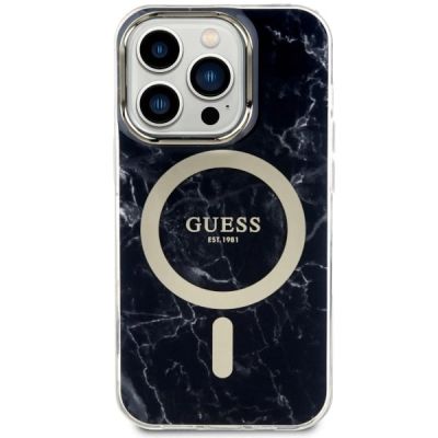 3. Etui Guess Marble MagSafe na iPhone 14 Pro Max - czarne