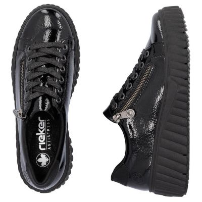 3. Buty na koturnie czarne Rieker W N2501-00